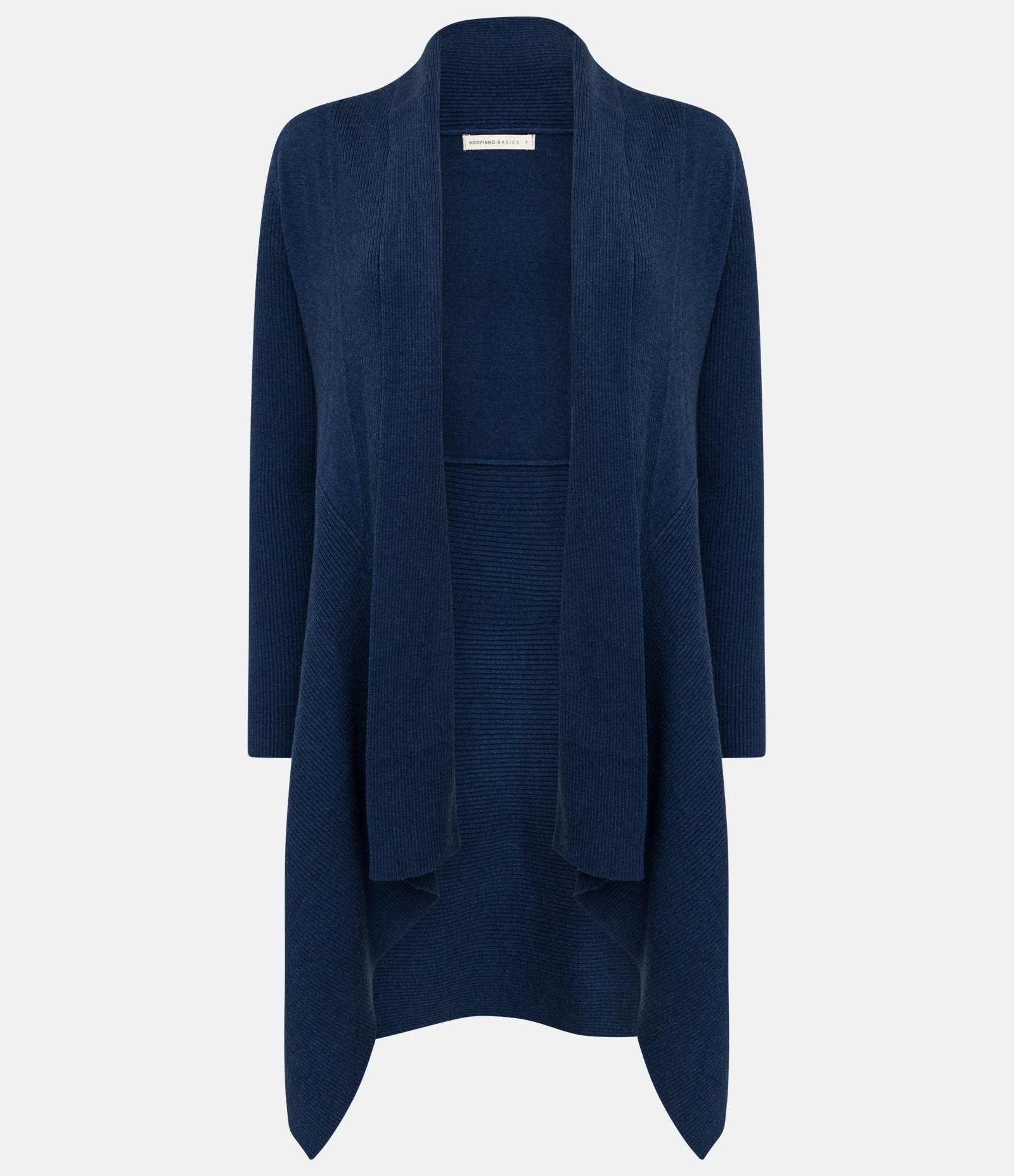 Cardigan Alongado em Tricô Texturizado com Abertura Total Azul Marinho 5