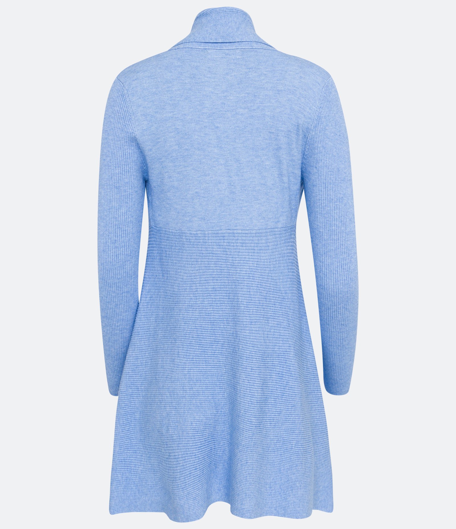 Cardigan Alongado em Tricô Texturizado com Abertura Total Azul 6