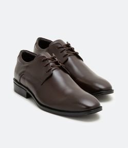 Sapato Social em Couro com Cadarço e Bico Redondo