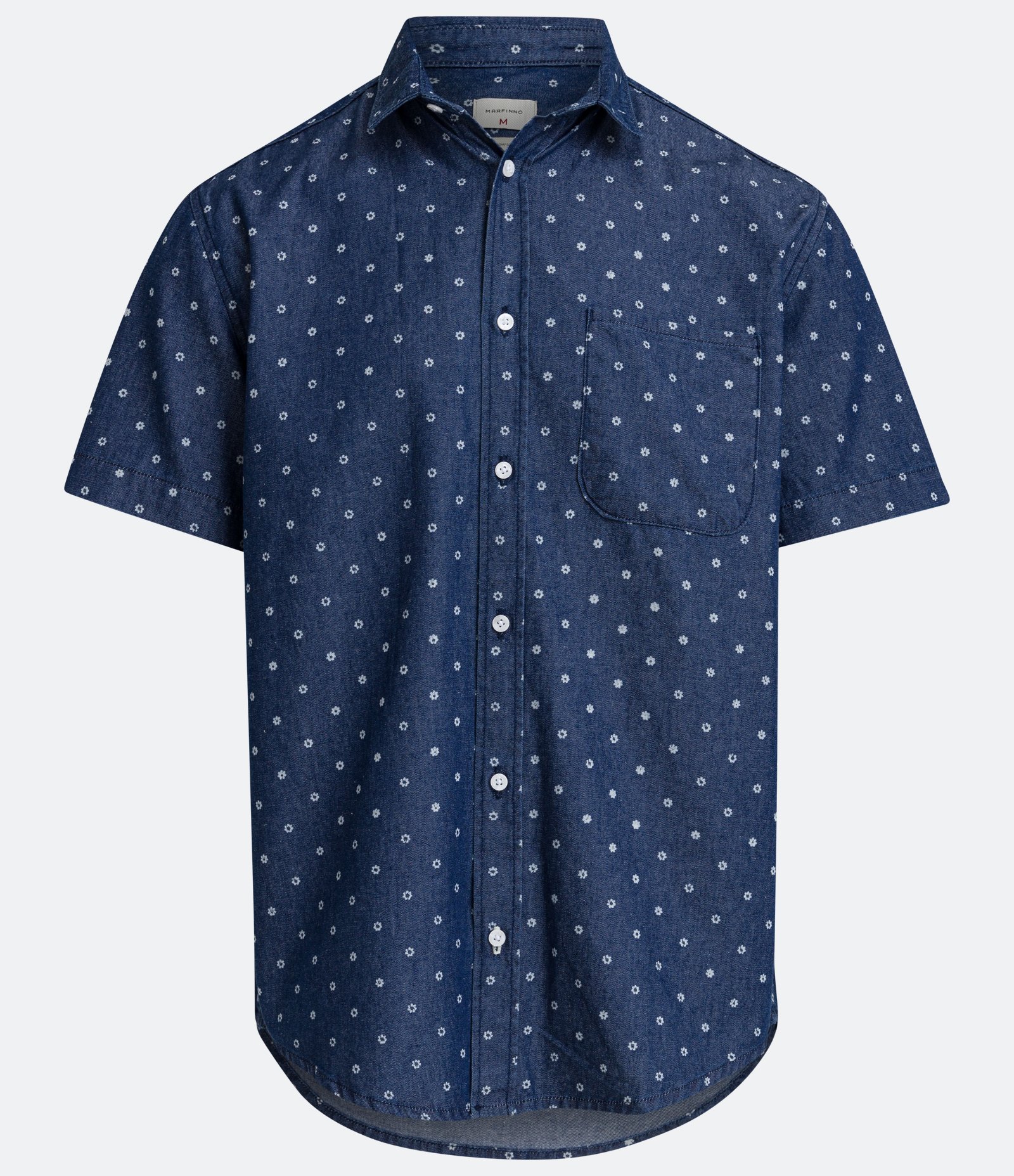 Camisa Comfort em Algodão com Estampa Círculos Diferenciados Azul 5