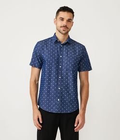 Camisa Comfort em Algodão com Estampa Círculos Diferenciados
