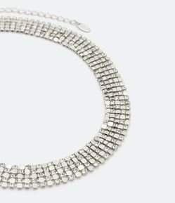 Gargantilha em Metal com Manta de Strass