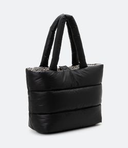 Bolsa Shopper Reversível em Puffer com Textura Matelassê