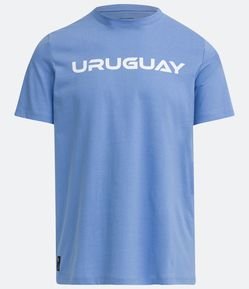 Camisa en Media Malla con Estampado Uruguai