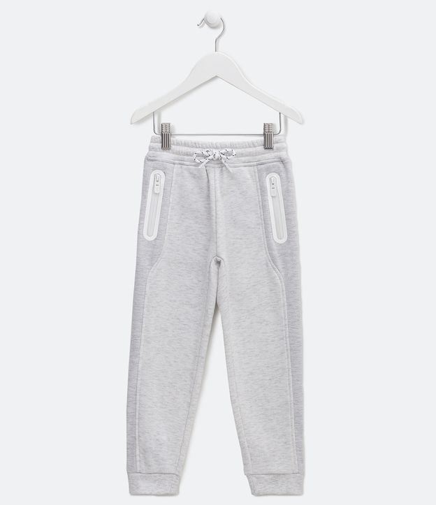 Pantalón Infantil con Cremallera en los Bolsillos - Talle 5 a 14 años Gris 1