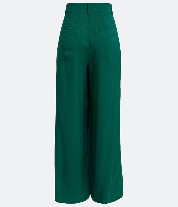 Pantalón Pantalona en Jacquard con Botones Diferenciados Verde 7