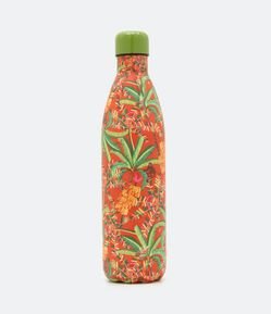 Garrafa Térmica em Metal com Estampa Tropical 750ml