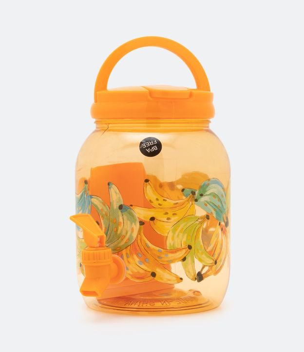 Kit Jarra para Jugo 2,5l y 5 Vasos en Plástico con Estampado Tropical Naranja 1