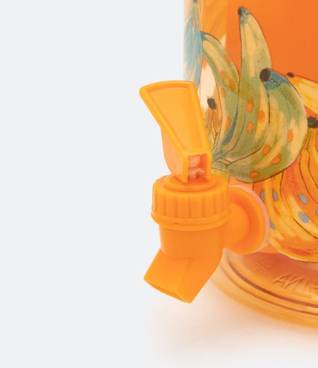 Kit Jarra para Jugo 2,5l y 5 Vasos en Plástico con Estampado Tropical Naranja 2