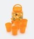 Imagem miniatura do produto Kit Jarra para Jugo 2,5l y 5 Vasos en Plástico con Estampado Tropical Naranja 6