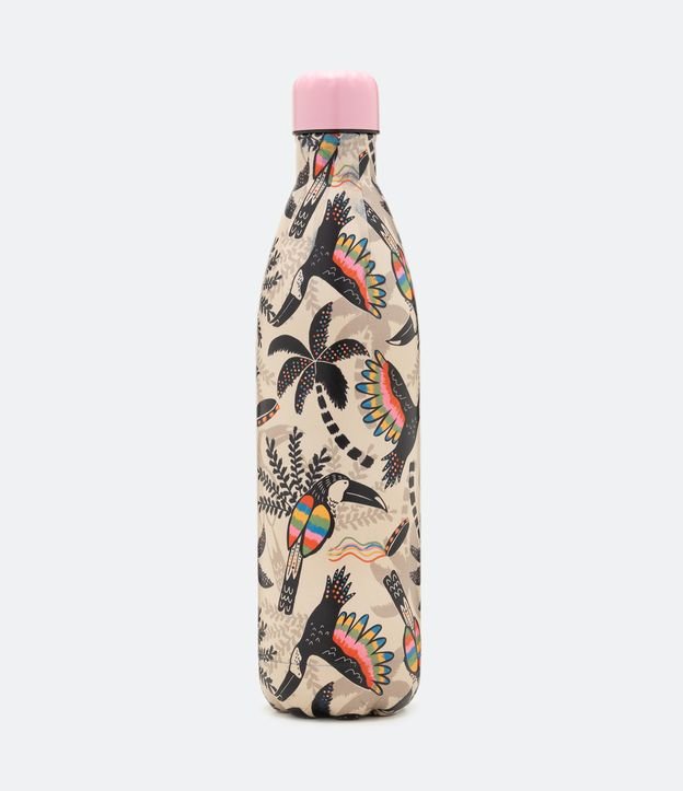Garrafa Térmica Metal com Estampa de Tucanos Capacidade 750ml