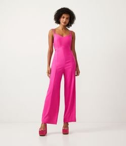 Macacão Regata em Linho com Recorte na Cintura