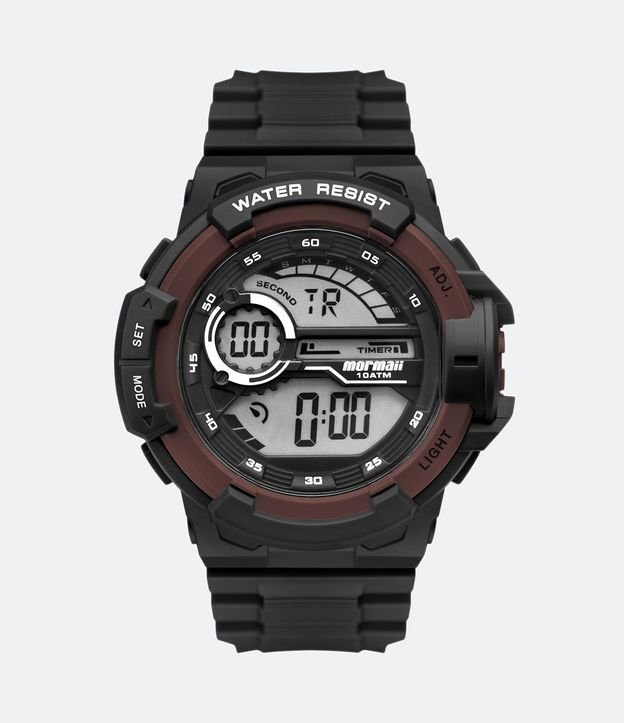 Relógio Mormaii Digital com Pulseira e Caixa em Borracha MO3660AC/8R Preto 1