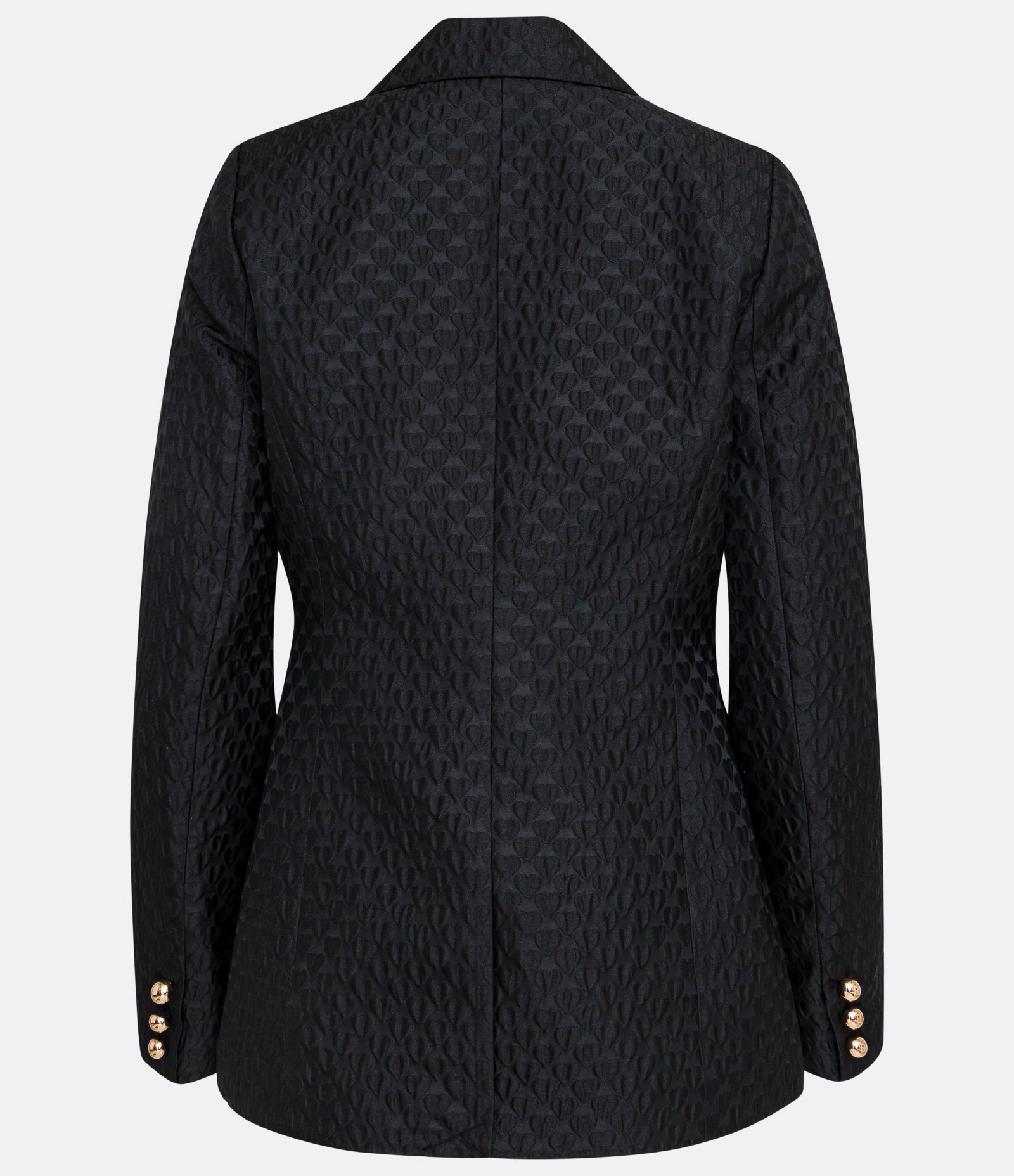 Blazer com Textura de Corações e Botão de Onça Preto 5