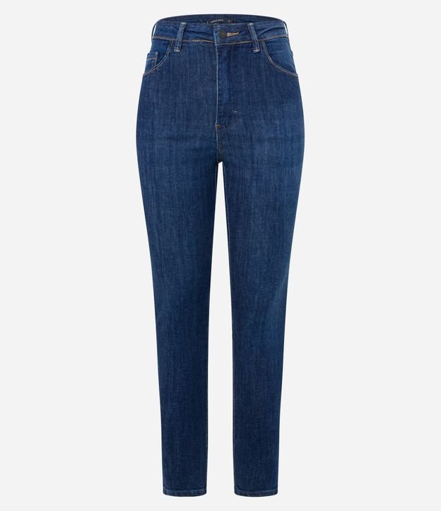 Pantalón Skinny Cropped en Jeans con Barra Doblada Azul 5