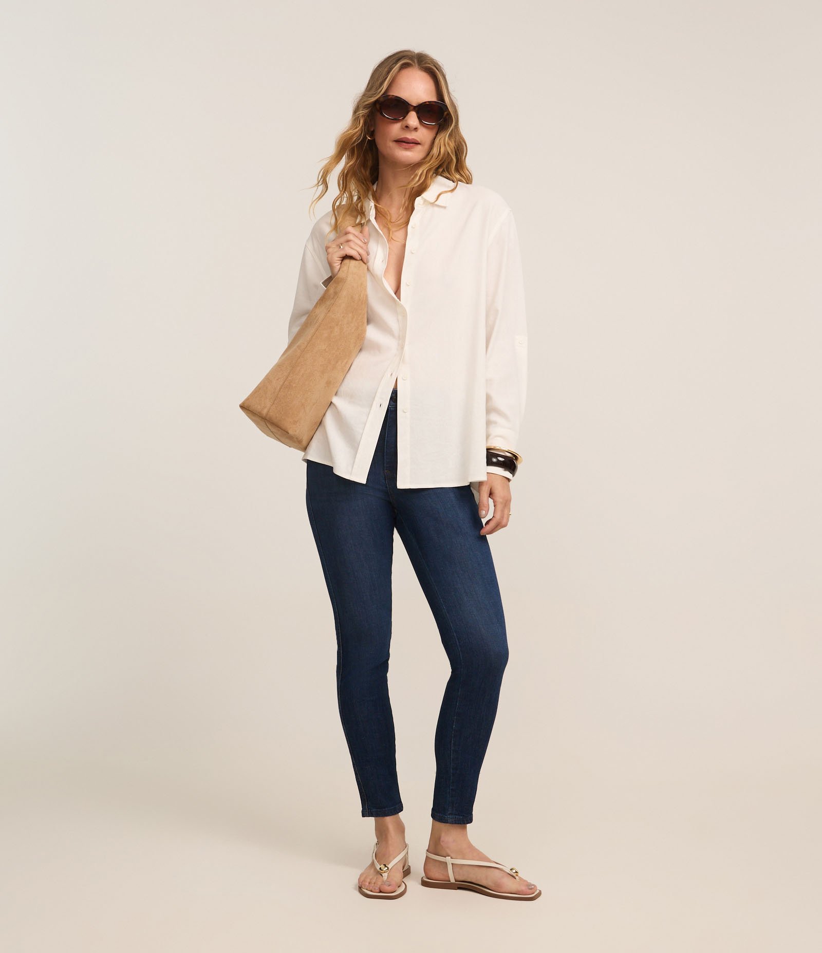 Calça Skinny em Jeans com Elastano Escuro 1