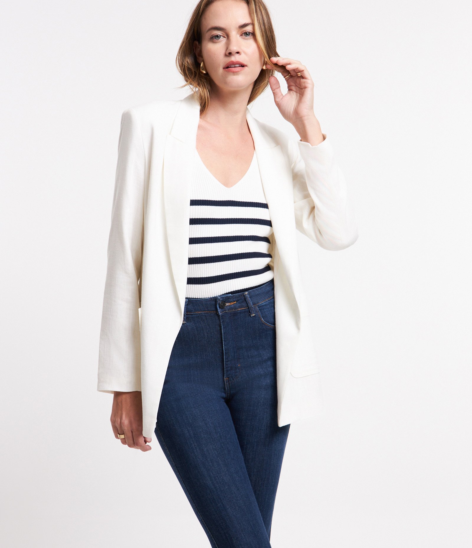 Calça Skinny em Jeans com Barra Dobrada Azul 2