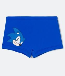 Sunga Boxer Infantil com Estampa Sonic - Tam 5 a 14 Anos