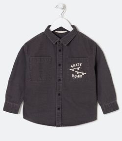 Camisa Infantil com Bolso e Silk nas Costas - Tam 5 a 14 Anos