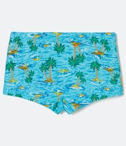 Sunga Boxer Infantil Estampa Mar e Coqueiros- Tam 4 a 10 Anos
