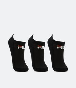 Kit 03 Pares de Meia Cano Baixo em Algodão com Logo Fila