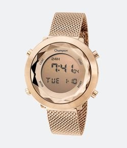 Relógio Champion Digital com caixa e Pulseira em Metal Rose CH48028X