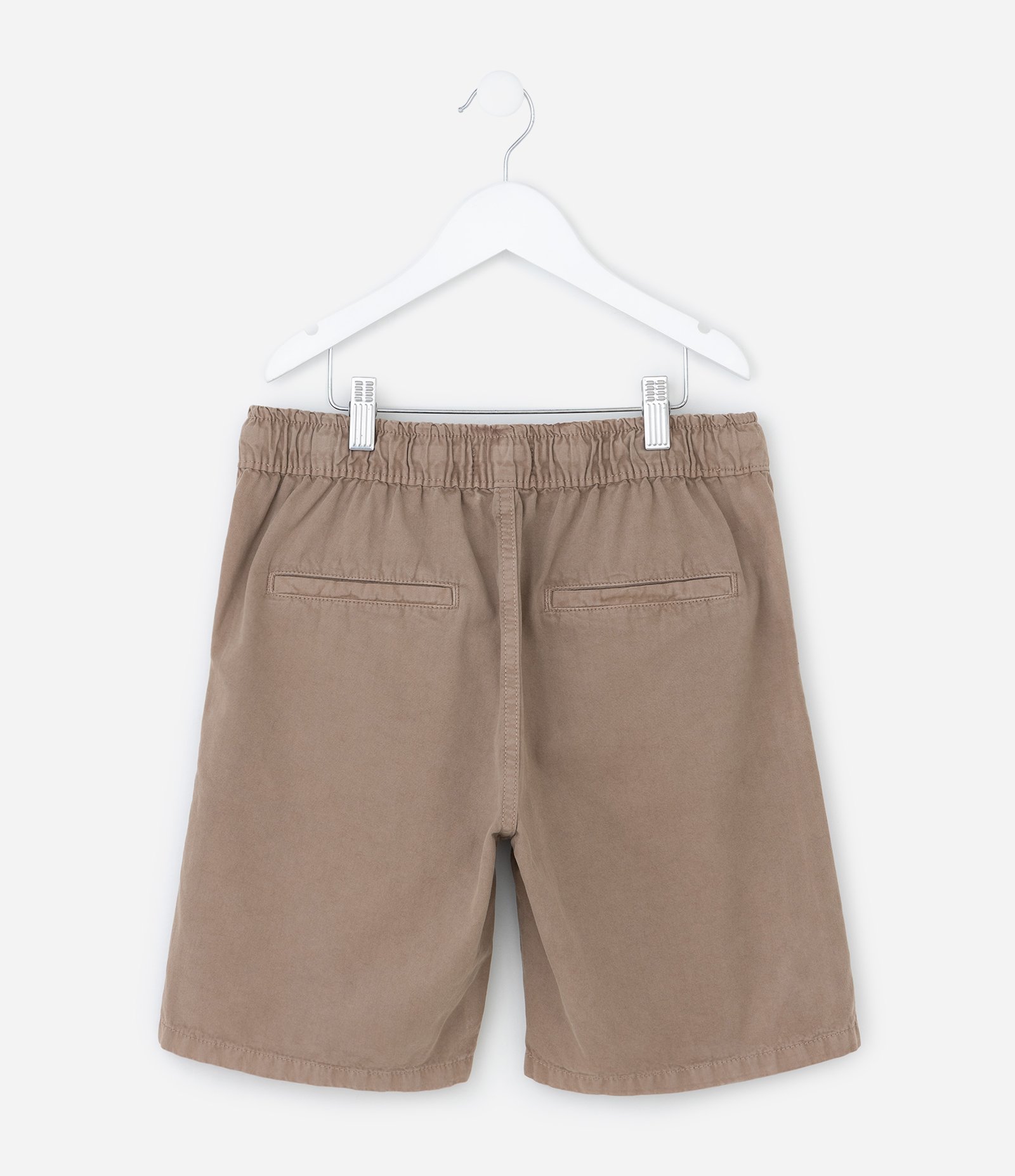 Bermuda Infantil em Sarja com Amarração - Tam 5 a 14 anos Bege Médio 3