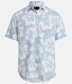 Camisa Manga Curta em Algodão com Estampa Floral