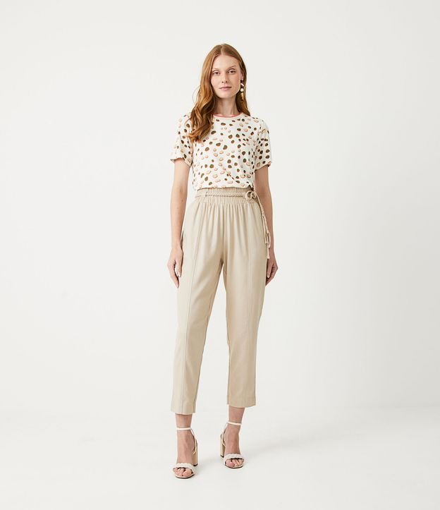 Blusa en Viscosa con Estampado de Lunares Off White 2