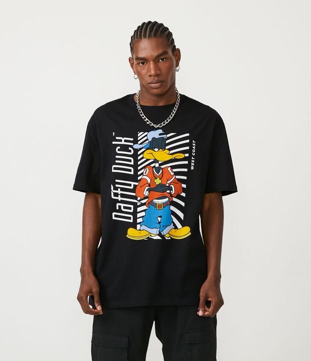 Camiseta em Meia Malha com Estampa do Patolino