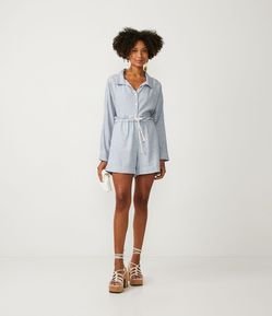 Short Curto em Algodão com Cinto Corda