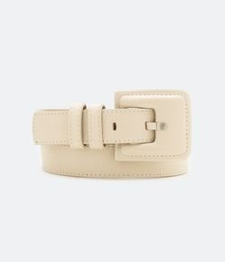 Cinto Médio em Couro com Fivela Forrada