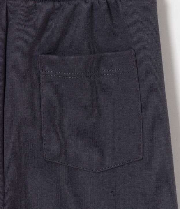 Pantalón Infantil en Algodón con Detalle Lateral - Talle 5 a 14 años Gris 5