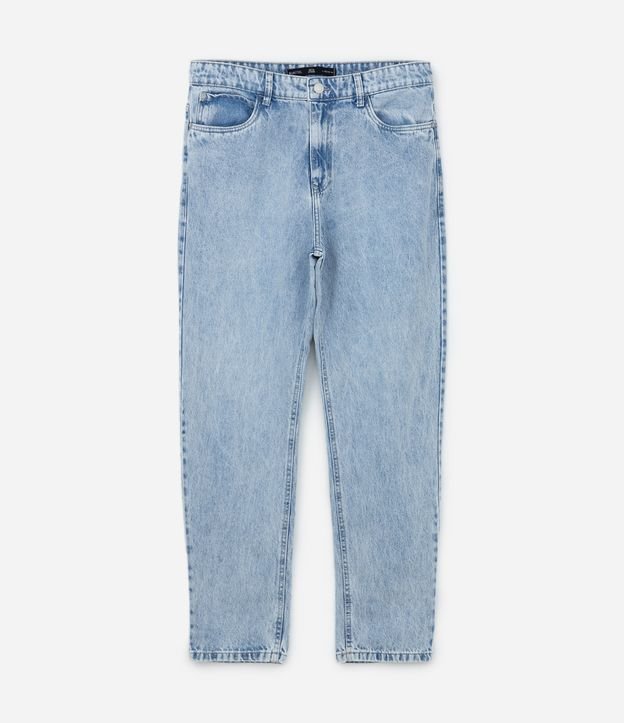 Calça Loose em Jeans com Bolsos Azul 1