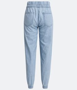 Calça Jogger Jeans com Cintura Média e Amarração