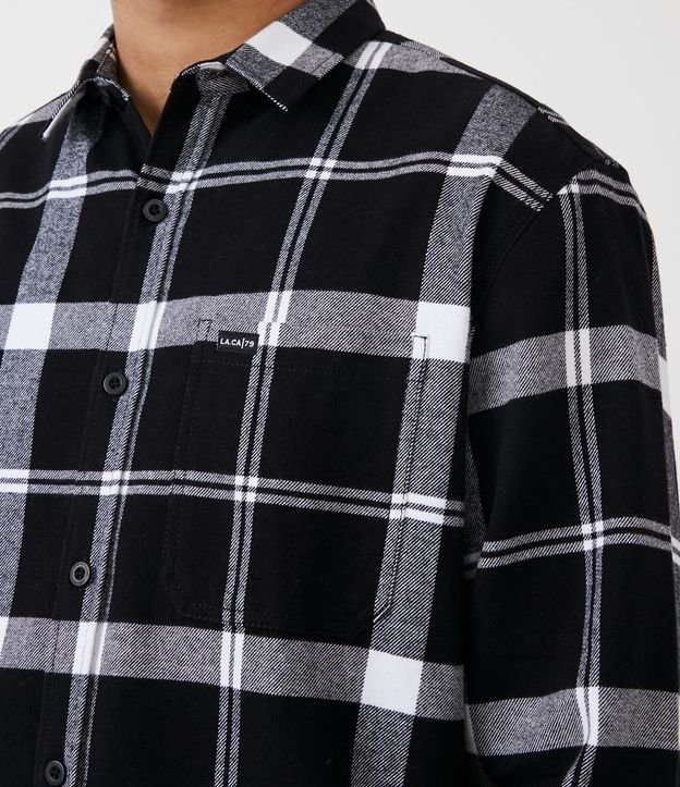 Urban classics Camisa Xadrez De Flanela Padded Preto