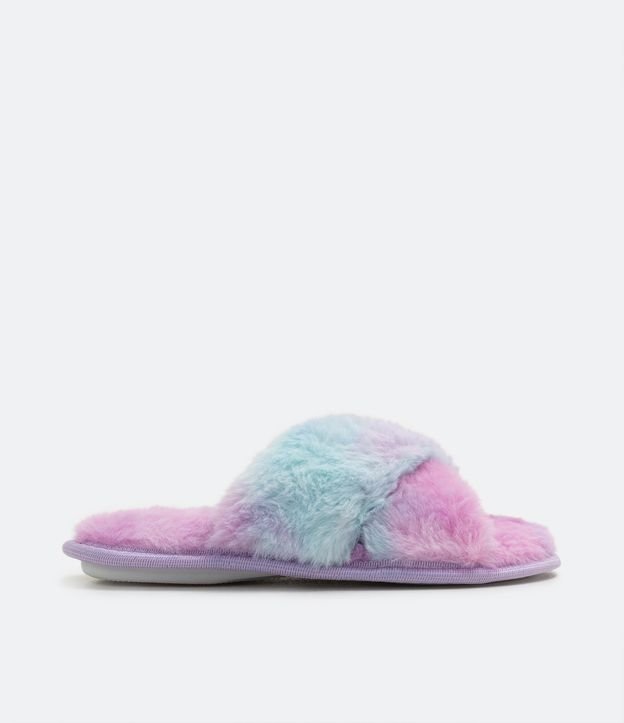 Pantufla Ojota Infantil en Fleece con Pelito Tie Dye - Talle 29/30 al 35/36 Multicolores 3