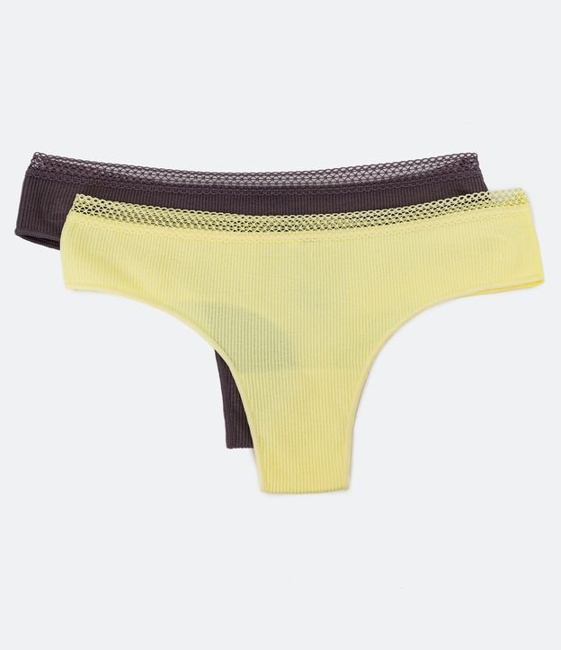 Calcinha Calvin Klein Underwear Tanga Listrada Cinza - Compre