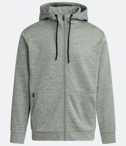 Blusão Aberto Esportivo com Capuz e Bolsos