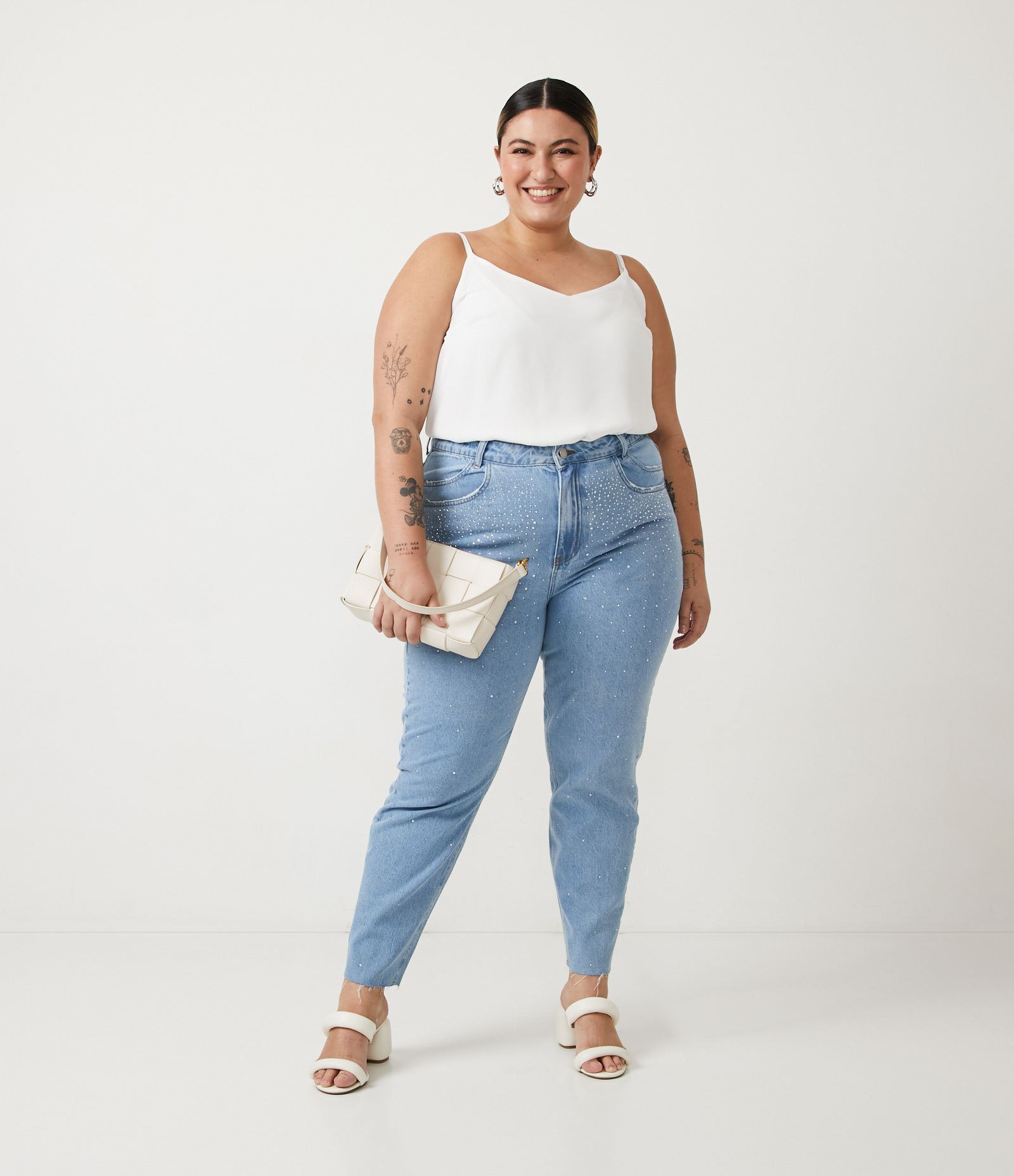 Blusa Regata Básica em Crepe Curve & Plus Size Branco 2
