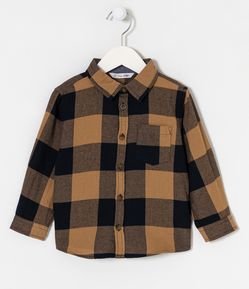 Camisa Infantil Xadrez com Bolsinho - Tam 1 a 5 Anos