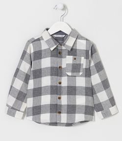 Camisa Infantil Xadrez com Bolsinho no Peito - Tam 1 a 4 Anos