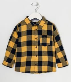 Camisa Infantil Xadrez com Bolsinho - Tam 1 a 5 Anos