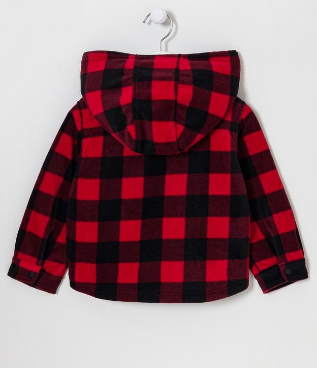 Camisa Infantil con Capucha Estampado de Cuadros - Talle 2 a 5 años Rojo 2