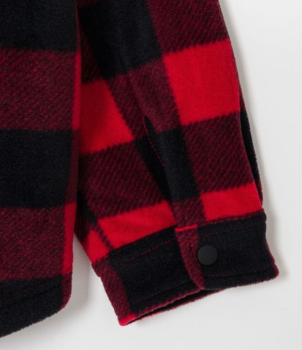 Camisa Infantil con Capucha Estampado de Cuadros - Talle 2 a 5 años Rojo 4