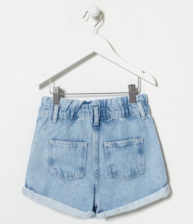 Short Infantil Clochard en Jean con Pliegas - Talle 5 a 14 años Azul 2