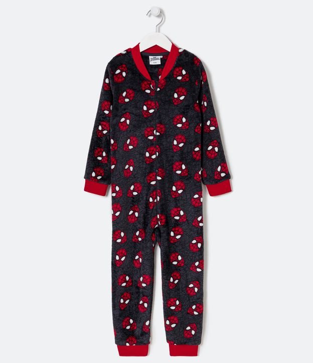 Pijama Jumper Infantil em Fleece com Estampa Homem Aranha - Tam 2 a 10 Anos