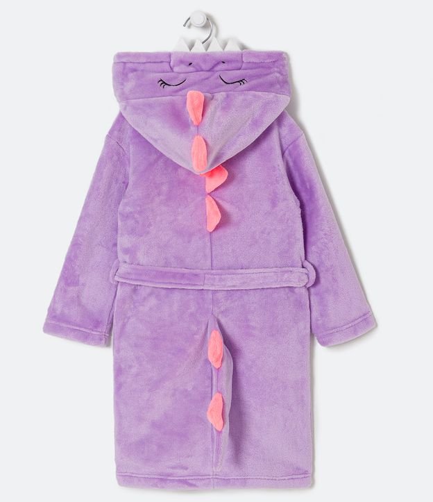 Bata de baño Infantil en Fleece Bordado de Ojos y Aletas 3D - Talle PP al GG Violeta 2