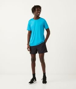 Bermuda Esportiva com Cós Elástico e Tape Lateral