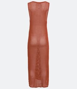 Saída de Praia Vestido em Crochê com Gola Canoa